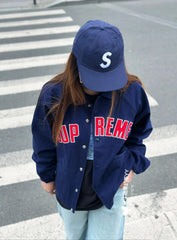 Supreme Arc Logo Navy & Red Coaches Jacket