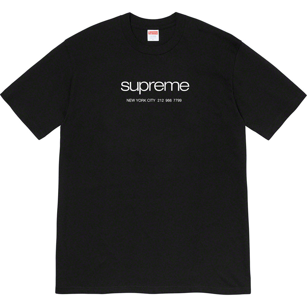 Supreme Minimal Linear Logo Black Tee