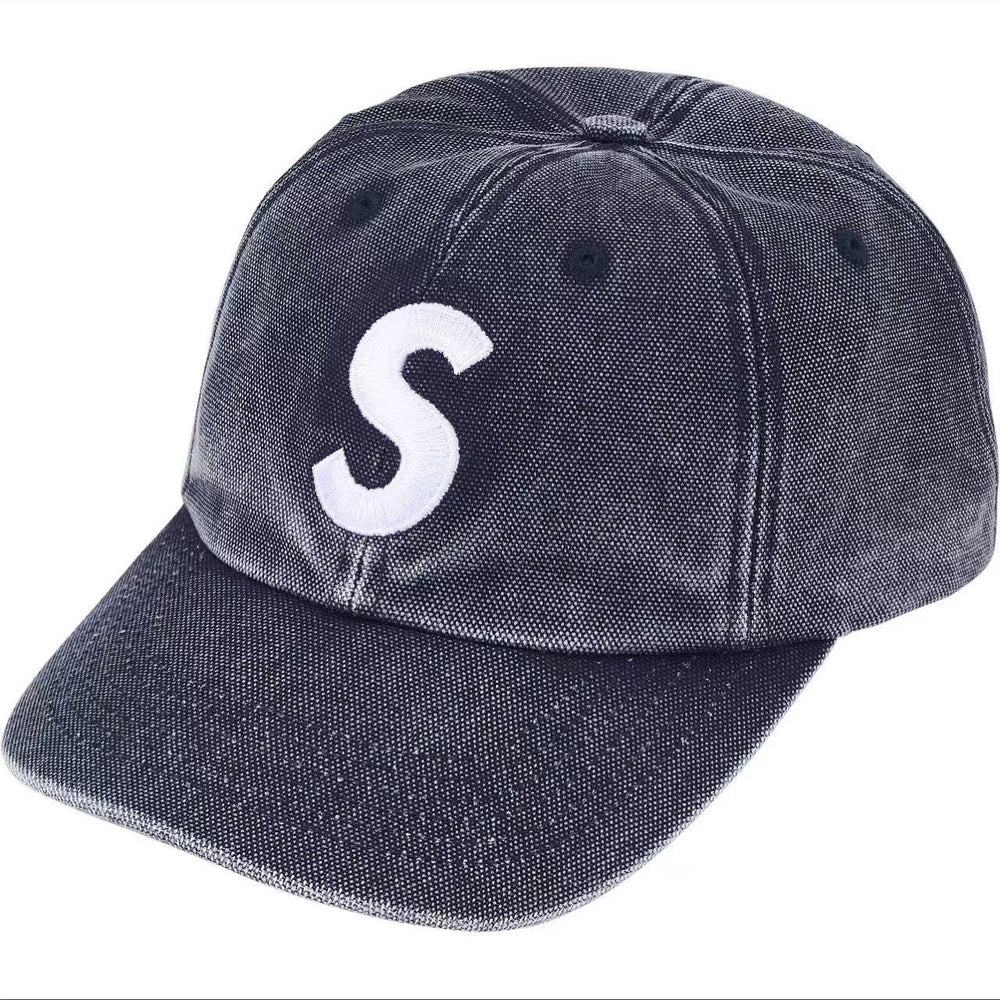 Supreme Washed Black "S" Logo 6-Panel Dad Hat
