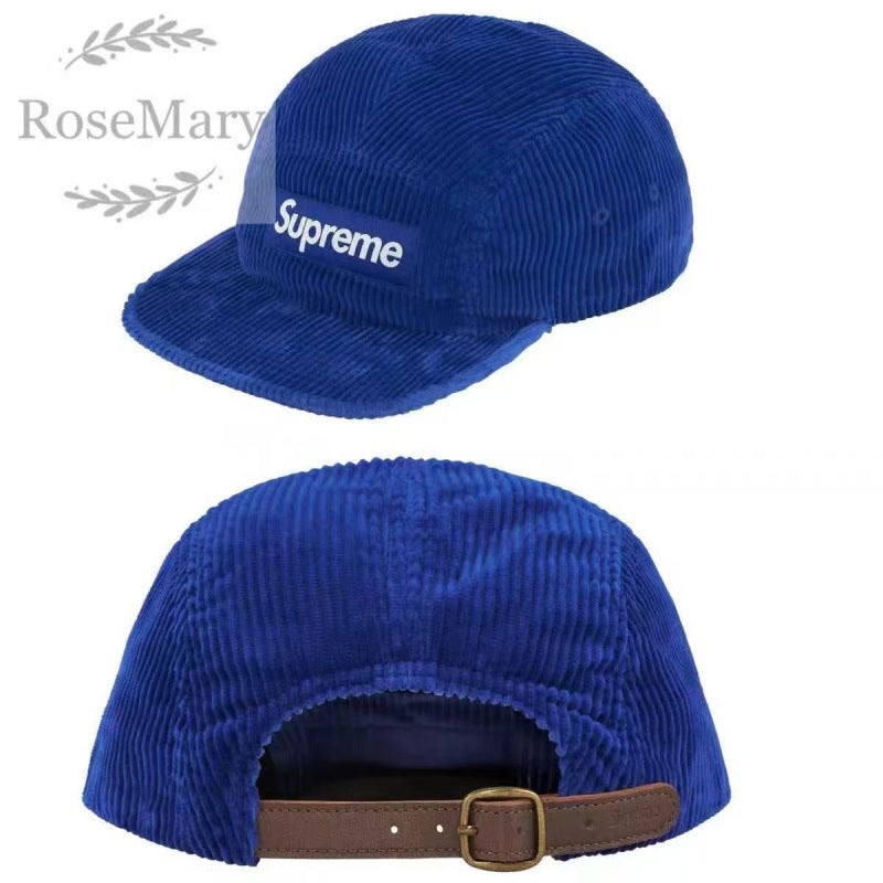 Supreme Royal Blue Corduroy 5-Panel Box Logo Camp Cap