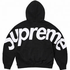 Supreme Curved Logo Hooded Sweatshirt - Black