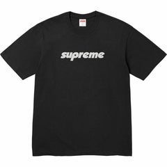 Supreme Italic Logo Black Cotton Tee