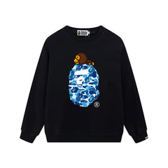 BAPE x Baby Milo Blue ABC Camo APE Head Crewneck Sweatshirt