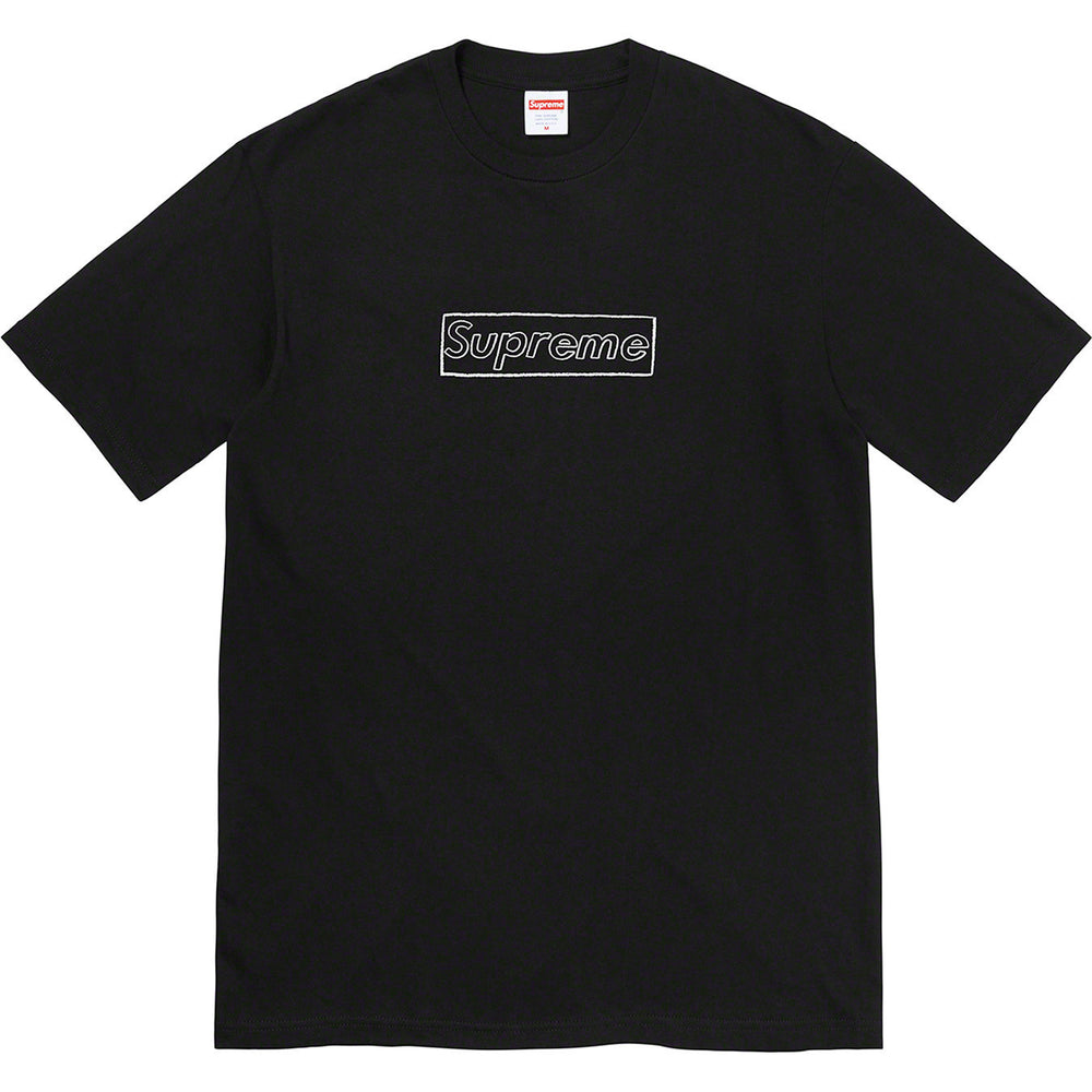 Supreme KAWS Chalk Logo Tee – Black / White