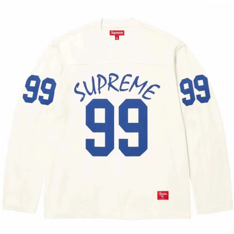 Supreme Number 99 Long Sleeve Top - White / Blue