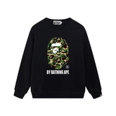 BAPE Green Camo Ape Head Graphic Crewneck Sweatshirt