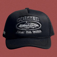 Cortiez Classic Oval Ship Logo Trucker Hat - Black