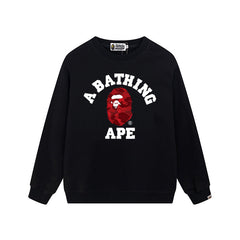 BAPE Red Ape Head Graphic Crewneck Sweatshirt
