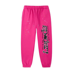 SP5DER Web Graphic Pullover Hoodie and Sweatpants Matching Set - Pink