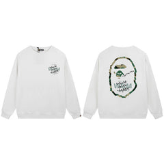 BAPE Green Camo Ape Head Graphic Crewneck Sweatshirt