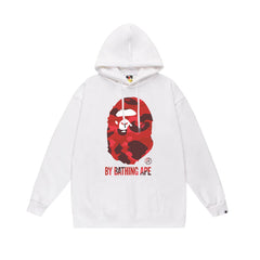 BAPE Red Camo APE Head Pullover Hoodie
