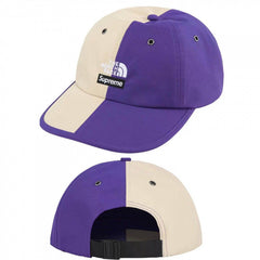 Supreme x The North Face Purple and Cream Split 6-Panel Dad Hat