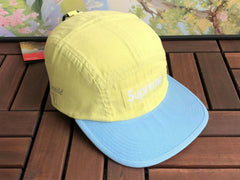Supreme Yellow and Light Blue Two-Tone Canvas Box Logo 5-Panel Camp Cap