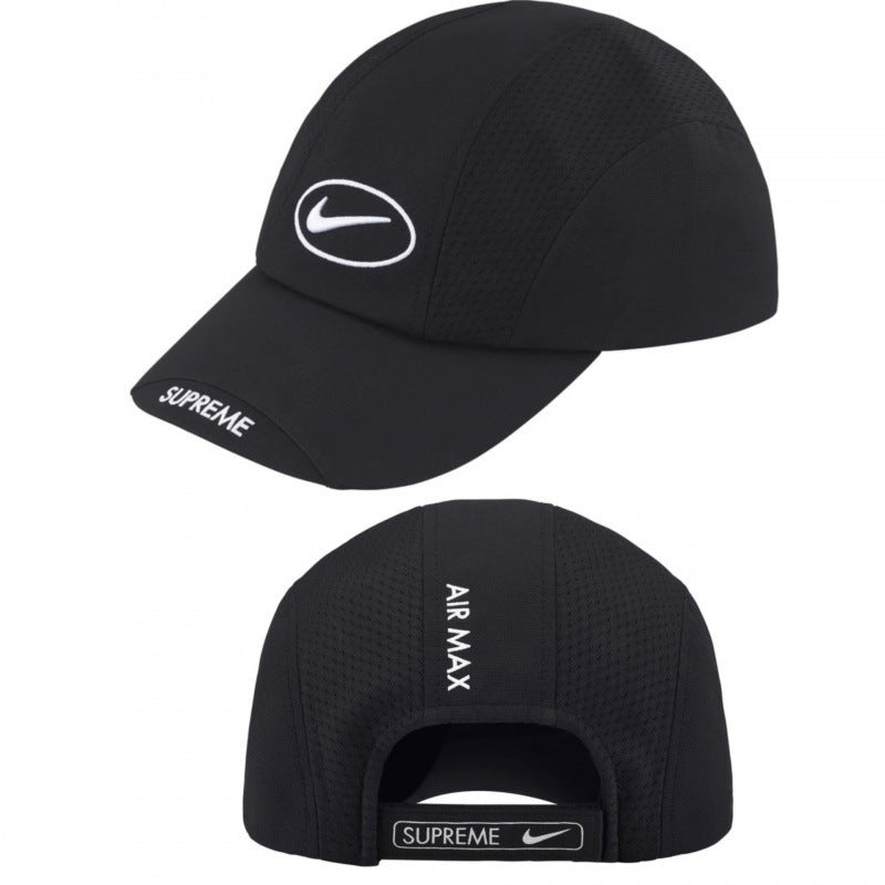 Supreme x Nike Air Max Black 5-Panel Collaboration Camp Cap