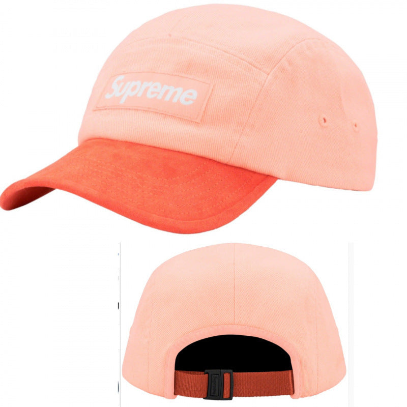Supreme Peach and Orange 5-Panel Box Logo Camp Cap