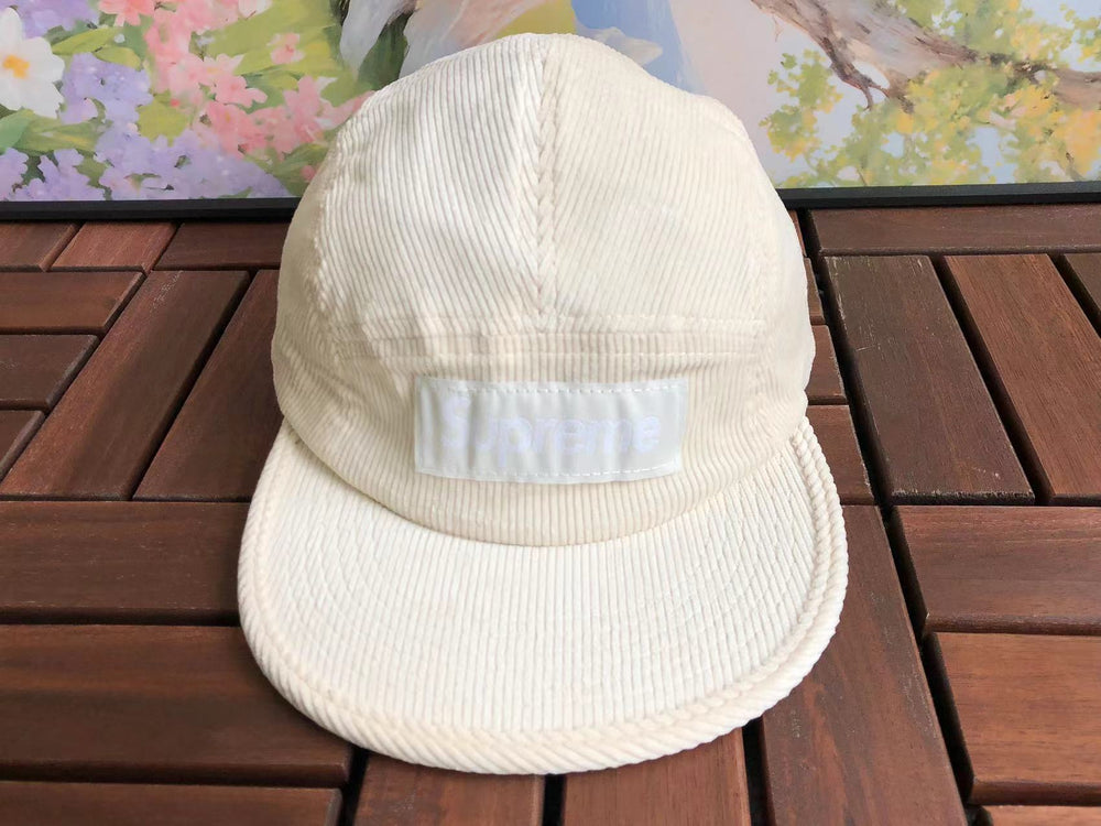 Supreme Natural Corduroy Tonal Box Logo 5-Panel Camp Cap