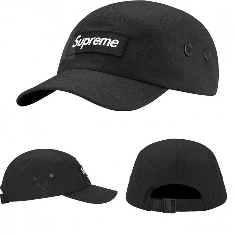 Supreme Black Ripstop 5-Panel Box Logo Camp Cap