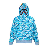 BAPE Shark Full Zip Camo Hoodie (Sky Blue Camo)