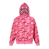 BAPE Shark Full Zip Camo Hoodie (Pink Camo)