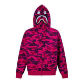 BAPE Shark Full Zip Camo Hoodie (Magenta / Purple Camo)