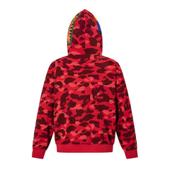 BAPE Shark Full Zip Camo Hoodie (Red Camo)
