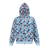 BAPE Shark Full Zip Camo Hoodie (Blue & Pink Mix Camo)