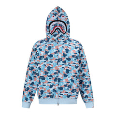 BAPE Shark Full Zip Camo Hoodie (Blue & Pink Mix Camo)