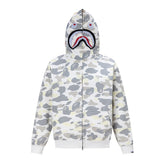 BAPE Shark Full Zip Camo Hoodie (White Camo)