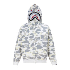 BAPE Shark Full Zip Camo Hoodie (White Camo)