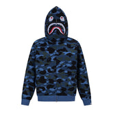 BAPE Shark Full Zip Camo Hoodie (Blue Camo)