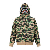 BAPE Shark Full Zip Camo Hoodie (Green Camo)