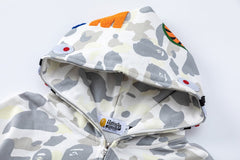 BAPE Shark Full Zip Camo Hoodie (White Camo)