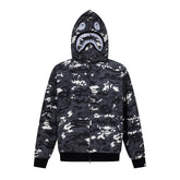 BAPE Shark Full Zip Snowflake Camo Hoodie (Charcoal & Black)