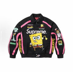 Supreme x SpongeBob SquarePants Graphic Black & Pink Bomber Jacket