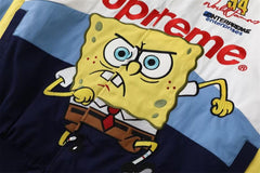 Supreme x SpongeBob SquarePants Graphic Navy & Yellow Bomber Jacket