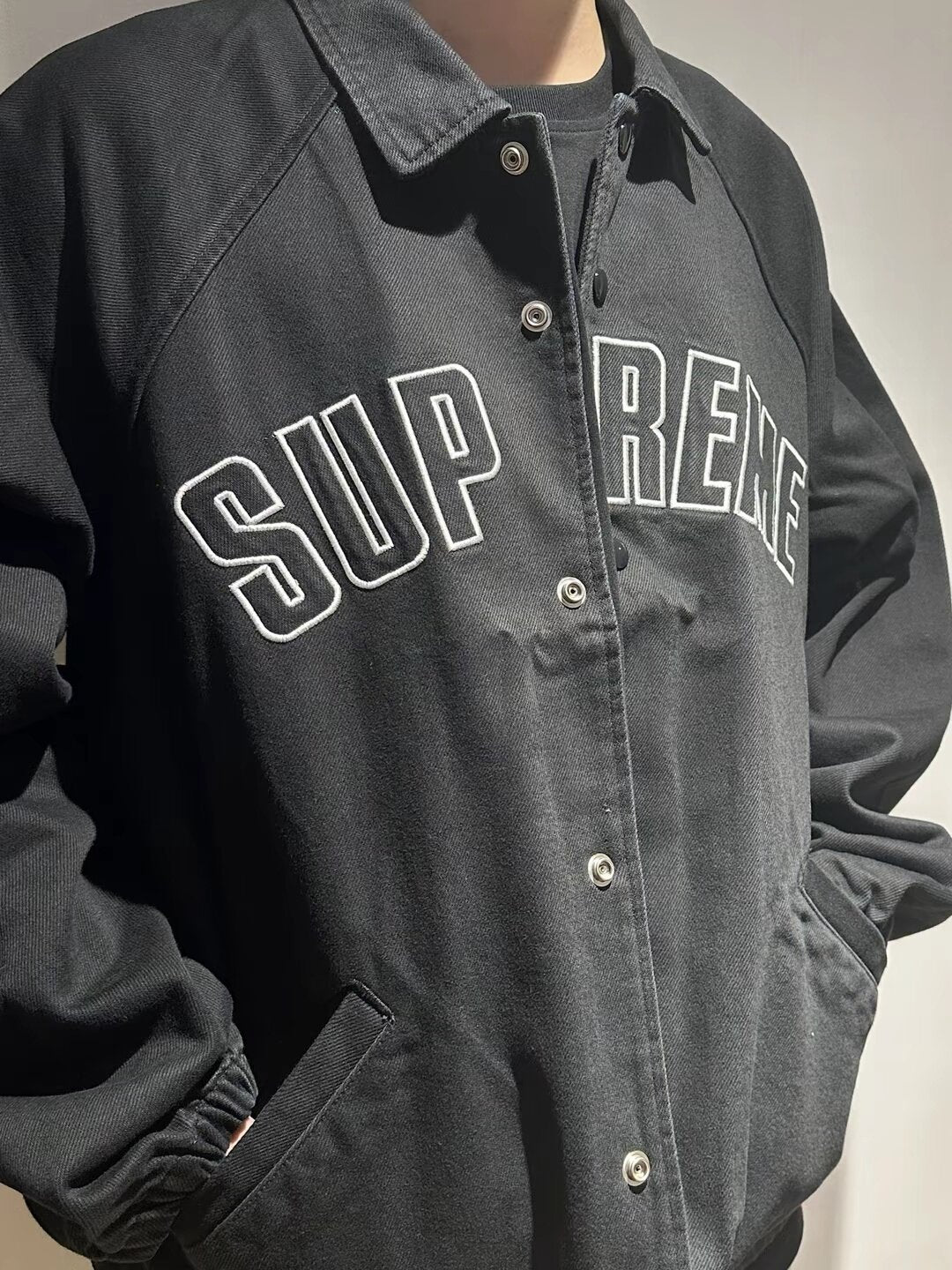 Supreme Arc Logo Black Coaches Jacket
