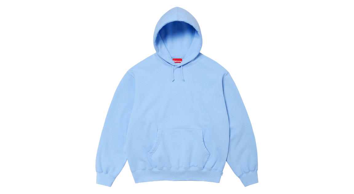 Supreme Satin Applique Hooded Sweatshirt (FW24) Light Blue