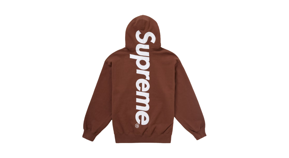 Supreme Satin Applique Hooded Sweatshirt Brown (FW24)