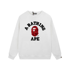 BAPE Red Ape Head Graphic Crewneck Sweatshirt