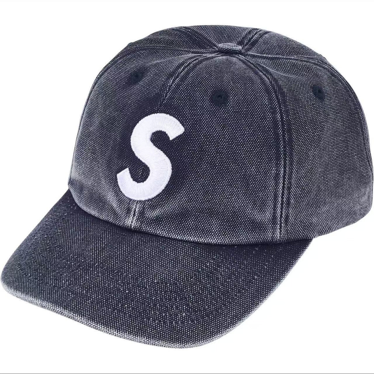 Supreme Washed Black "S" Logo 6-Panel Dad Hat