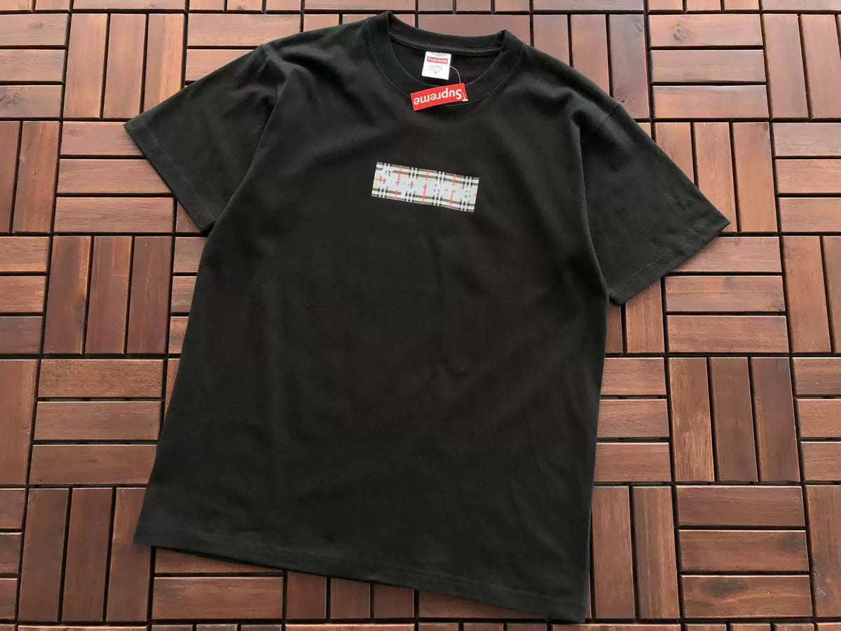 Supreme Plaid Box Logo T-Shirt Black