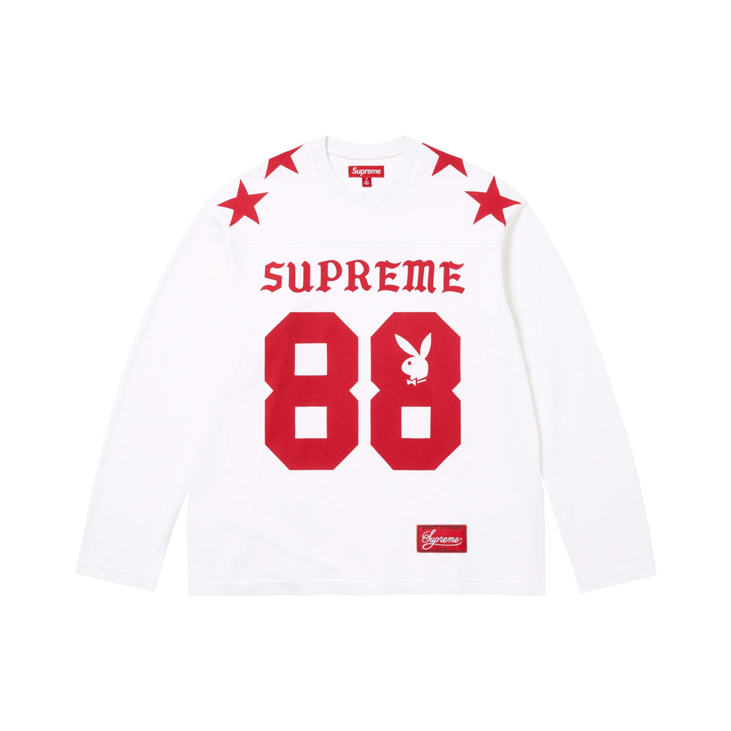 Supreme x Playboy L/S Football Top – White/Red