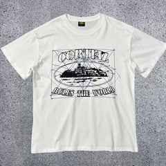 Corteiz Fiery Hand Graphic T-Shirt – [White / Black] | Streetwear