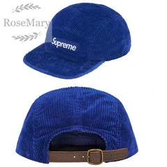 Supreme Royal Blue Corduroy 5-Panel Box Logo Camp Cap