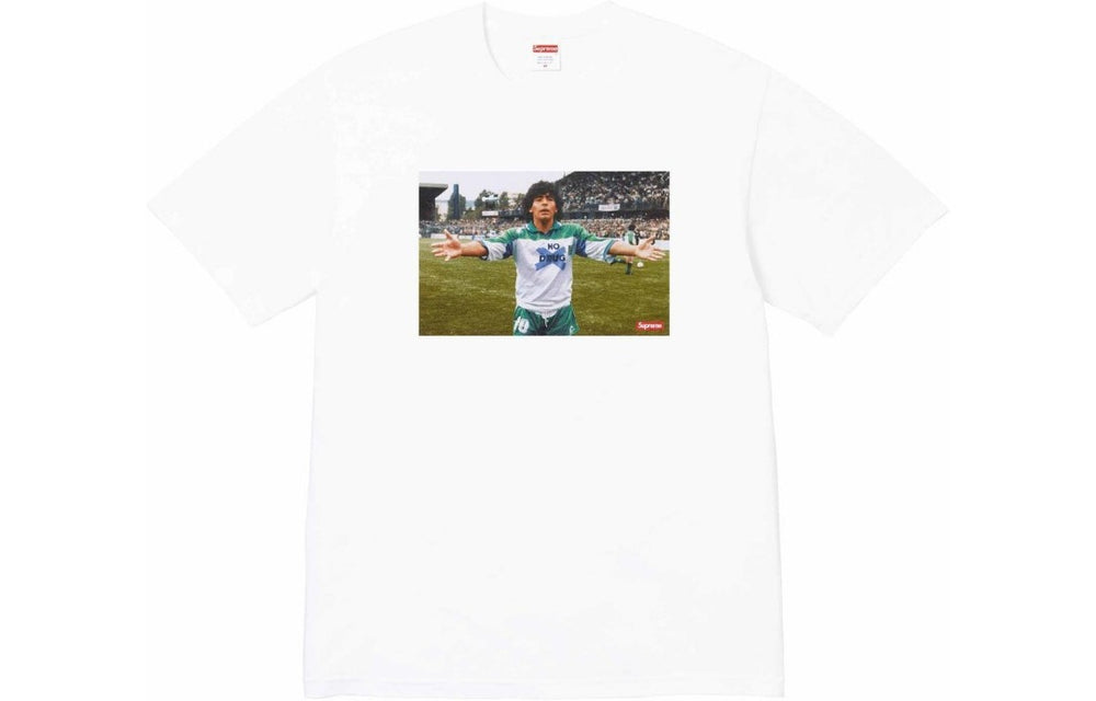 Supreme White Maradona Graphic T-Shirt