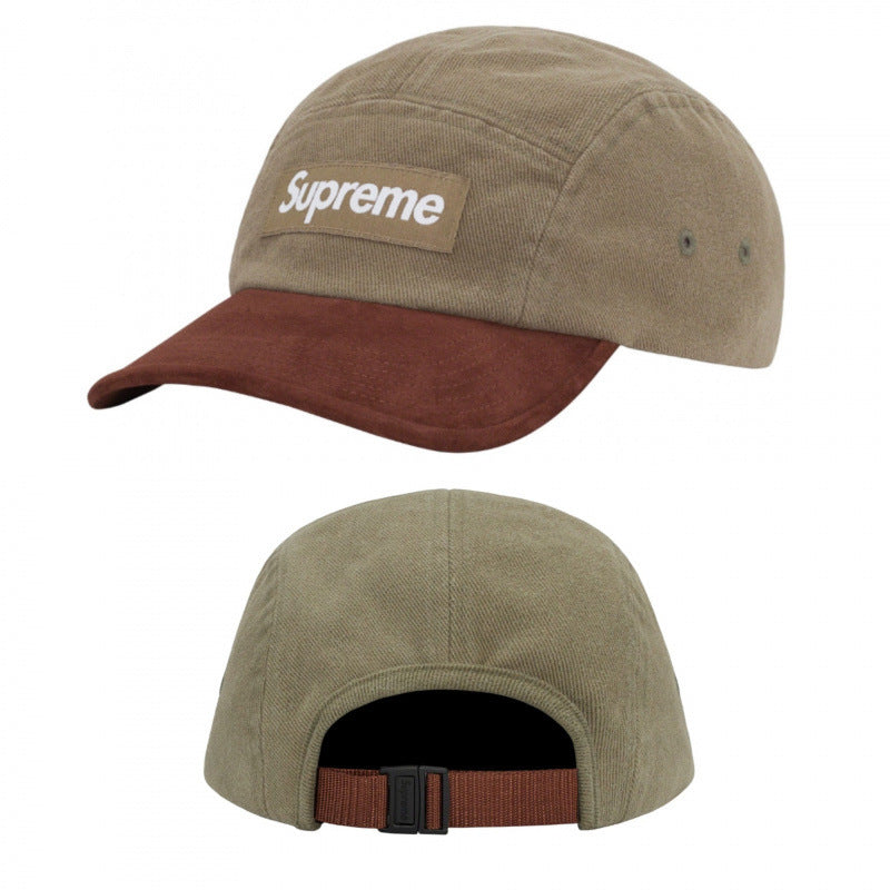 Supreme Olive and Brown 5-Panel Box Logo Camp Cap