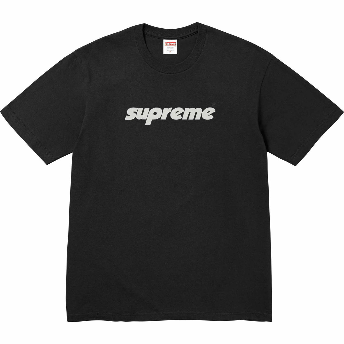 Supreme Italic Logo Black Cotton Tee