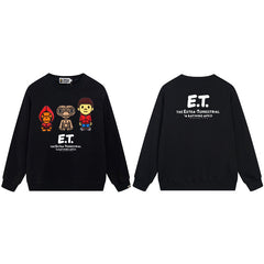 BAPE ET Cartoon Character Graphic Crewneck Sweatshirt