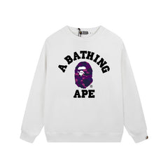 BAPE Purple Ape Head Graphic Crewneck Sweatshirt