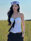 Avant-Garde Polo Neck Fishbone Corset Top - Slim Fit Deconstructed Bustier